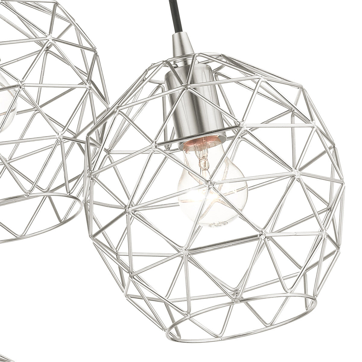 Geometrix 3 Light 20 inch Brushed Nickel Pendant Ceiling Light