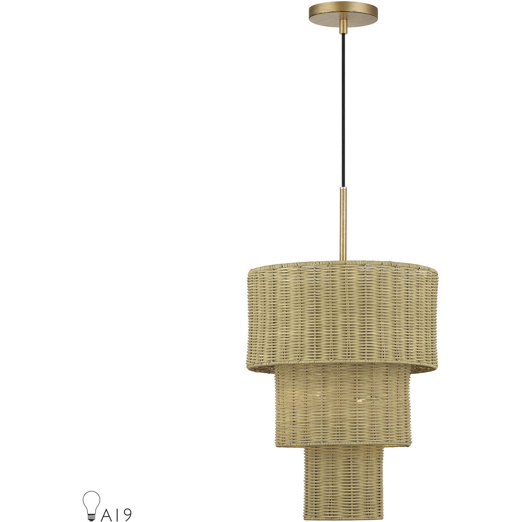 Weavington 2 Light 14 inch Antique Gold Leaf Pendant Ceiling Light