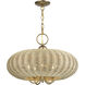 Summervine 5 Light 22 inch Antique Gold Leaf Pendant Chandelier Ceiling Light