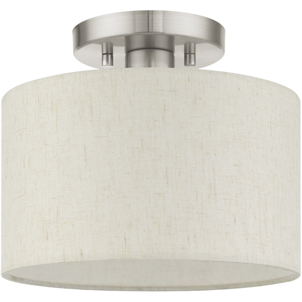 Meadow 1 Light 10 inch Brushed Nickel Semi Flush Ceiling Light