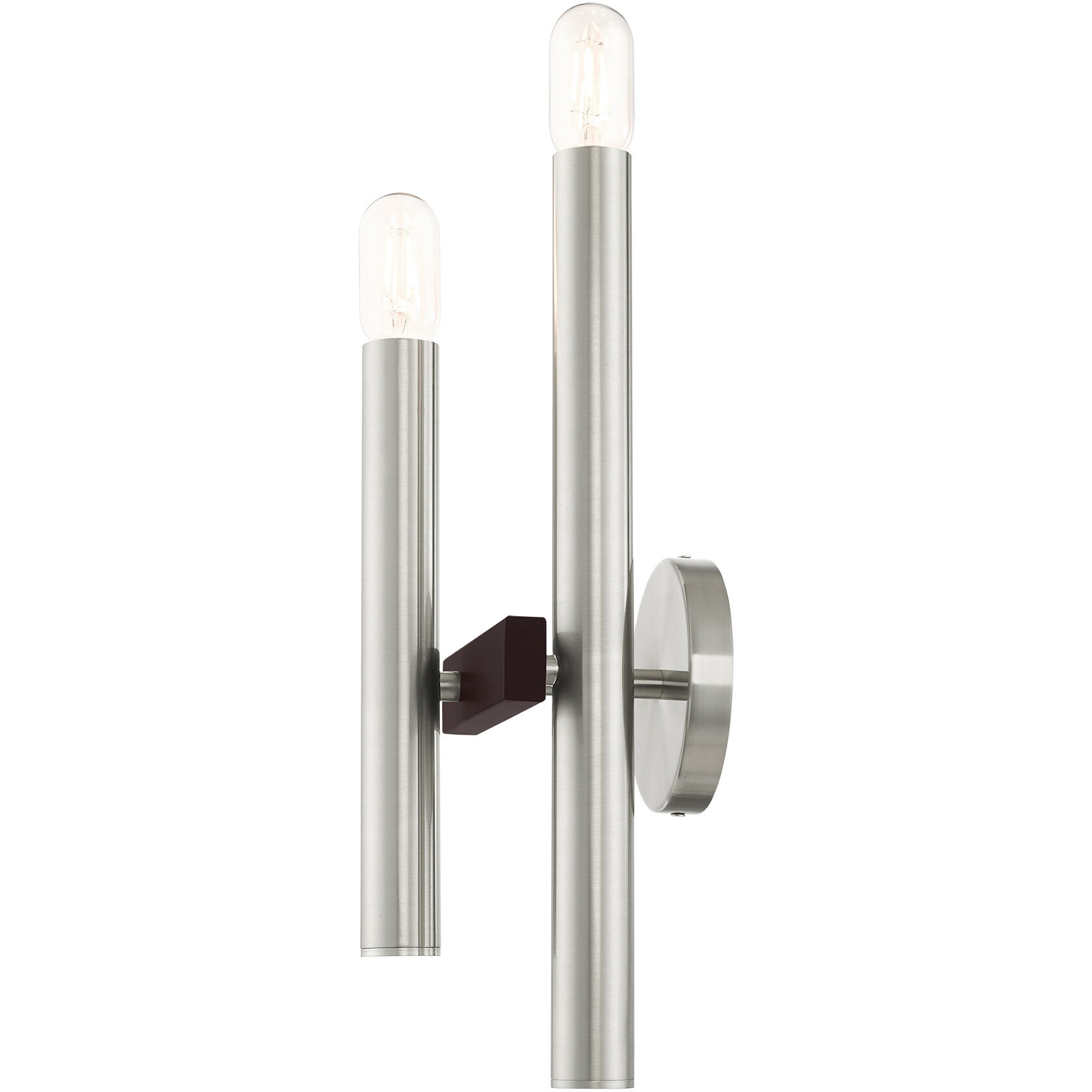 Helsinki 2 Light 7 inch Brushed Nickel with Bronze Accents Sconce Wall Light