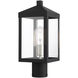 Nyack 1 Light 15.25 inch Black with Brushed Nickel Cluster Outdoor Post Top Lantern