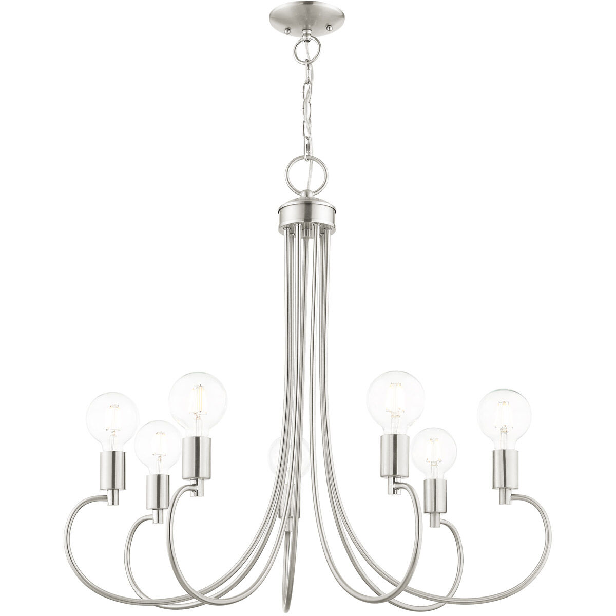 Bari 7 Light 30 inch Brushed Nickel Chandelier Ceiling Light