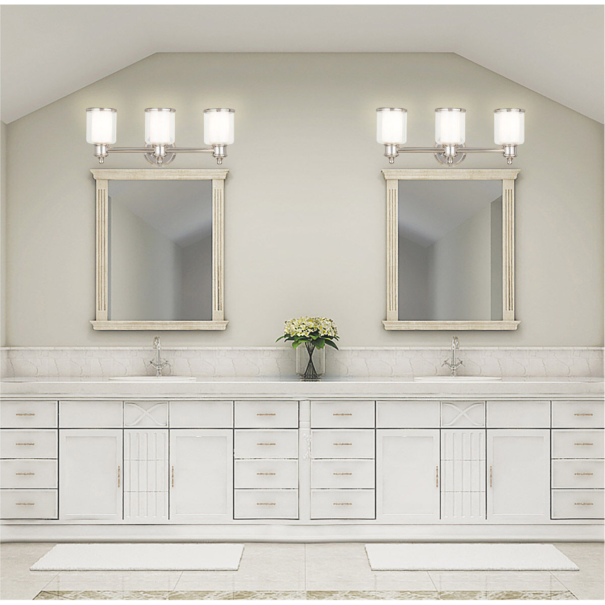 Middlebush 3 Light 24 inch Polished Nickel Bath Vanity Wall Light