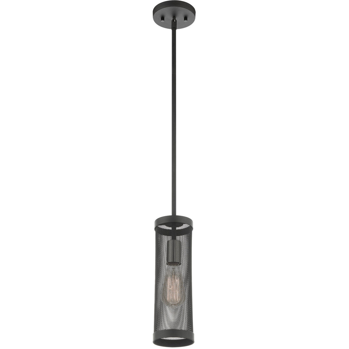 Industro 1 Light 5 inch Black with Brushed Nickel Accents Pendant Ceiling Light