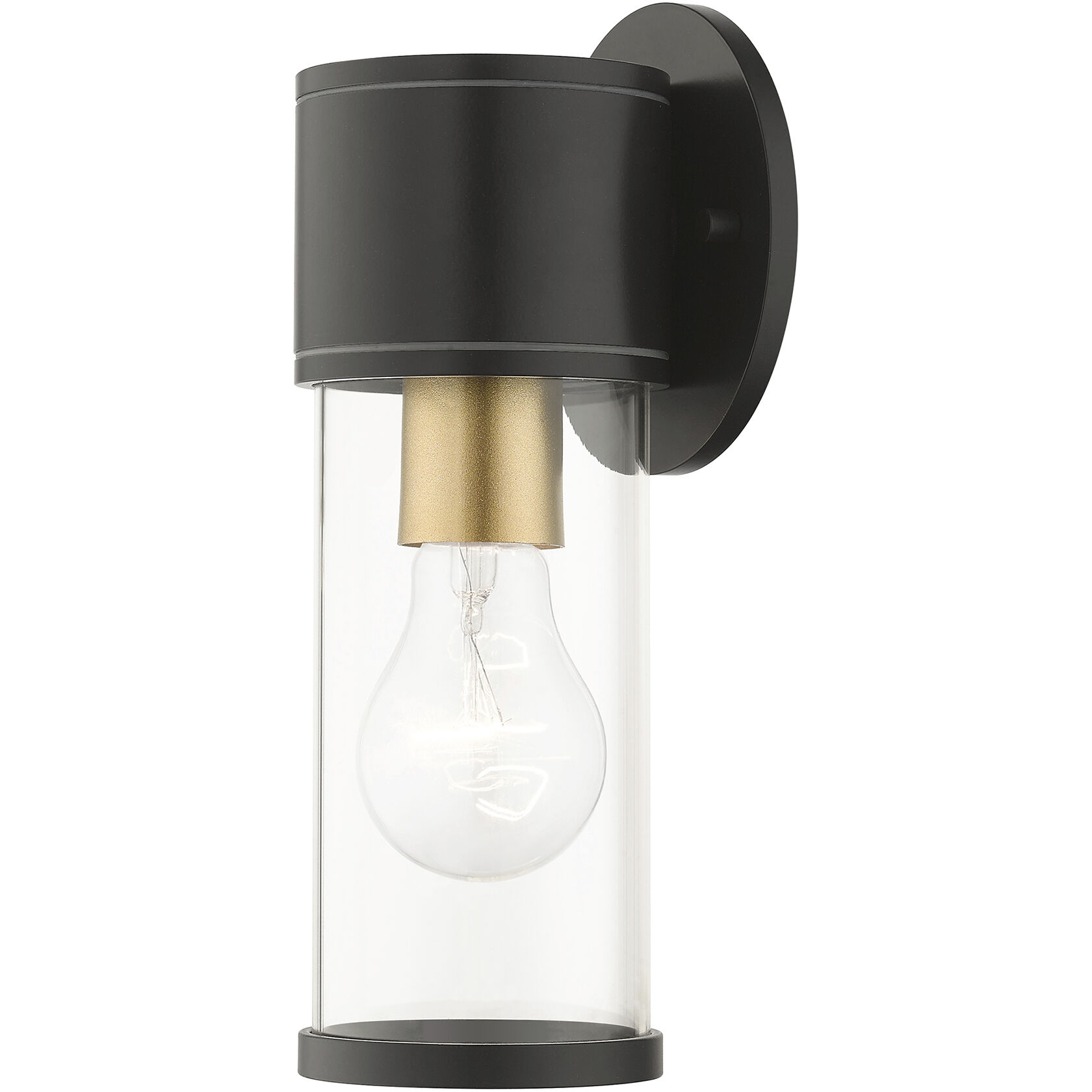 Atlantic 1 Light 4.5 inch Bronze with Antique Gold Finish Accents ADA Outdoor Small ADA Wall Lantern Wall Light