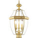 Monterey 3 Light 23.5 inch Polished Brass Outdoor Post Top Lantern