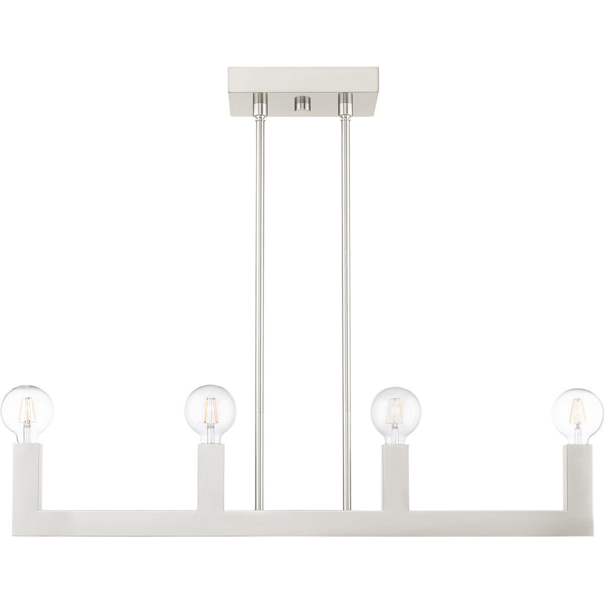 Solna 4 Light 34 inch Brushed Nickel Linear Chandelier Ceiling Light