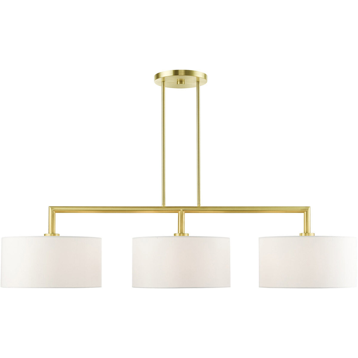 Meridian 3 Light 51 inch Satin Brass Linear Chandelier Ceiling Light