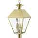 Wentworth 4 Light 27.5 inch Natural Brass Outdoor Extra Large Post Top Lantern, Extra Large