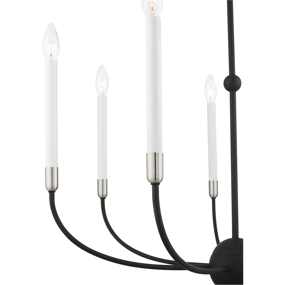 Clairmont 7 Light 28 inch Black with Brushed Nickel Accents Chandelier Ceiling Light