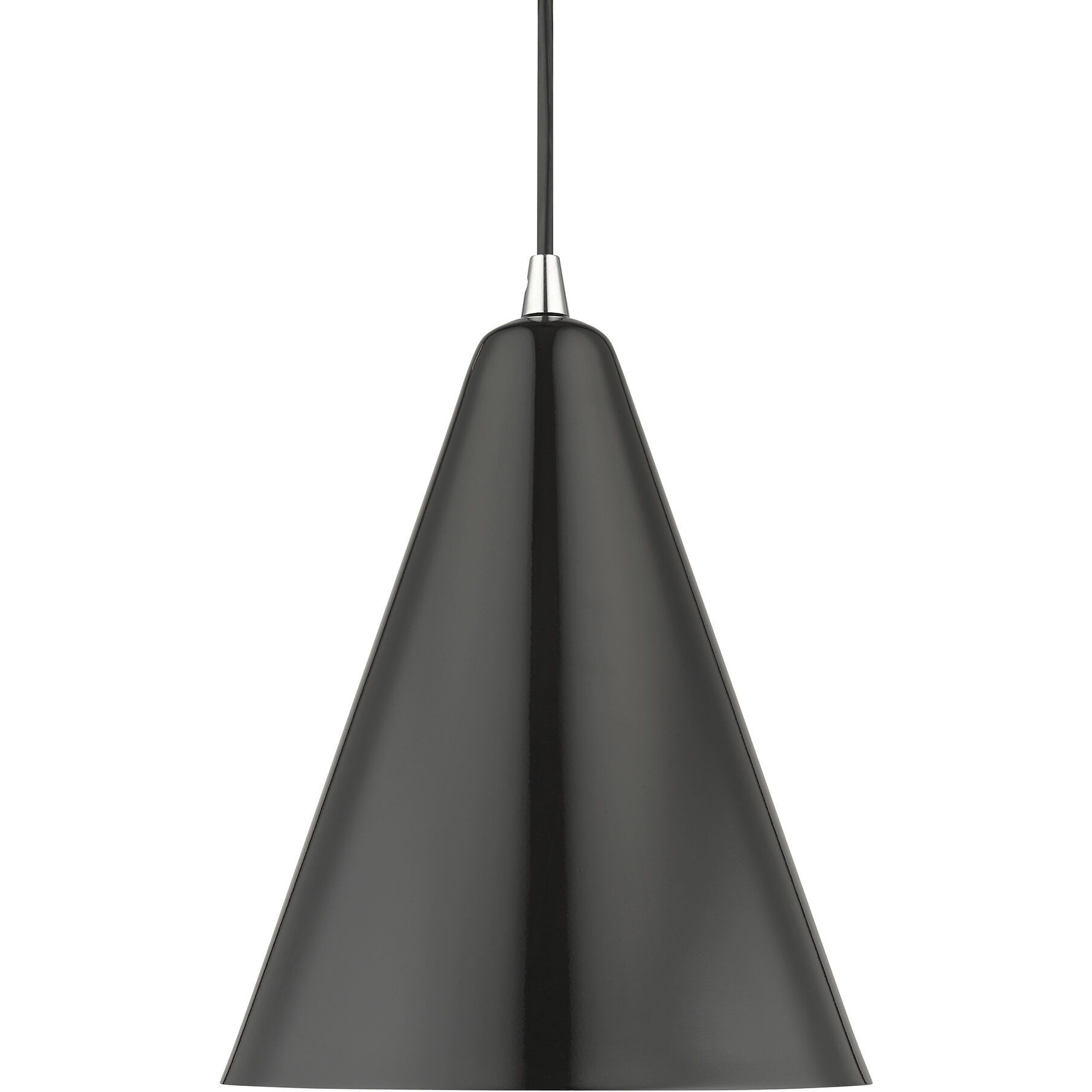 Dulce 1 Light 10 inch Shiny Black with Polished Chrome Accents Pendant Ceiling Light