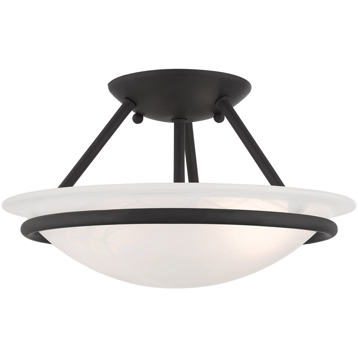 Newburgh 2 Light 12 inch Black Semi-Flush Mount Ceiling Light