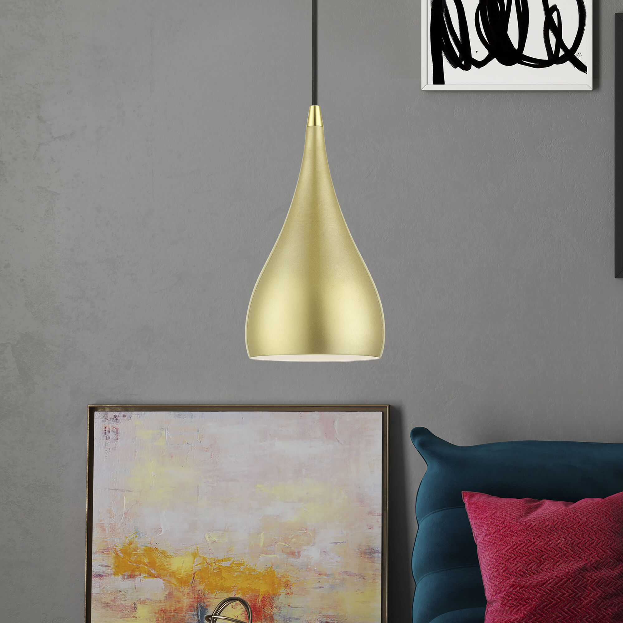 Amador 1 Light 6.25 inch Soft Gold with Polished Brass Accents Mini Pendant Ceiling Light