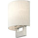 Petite 1 Light 8 inch Brushed Nickel ADA Wall Sconce Wall Light