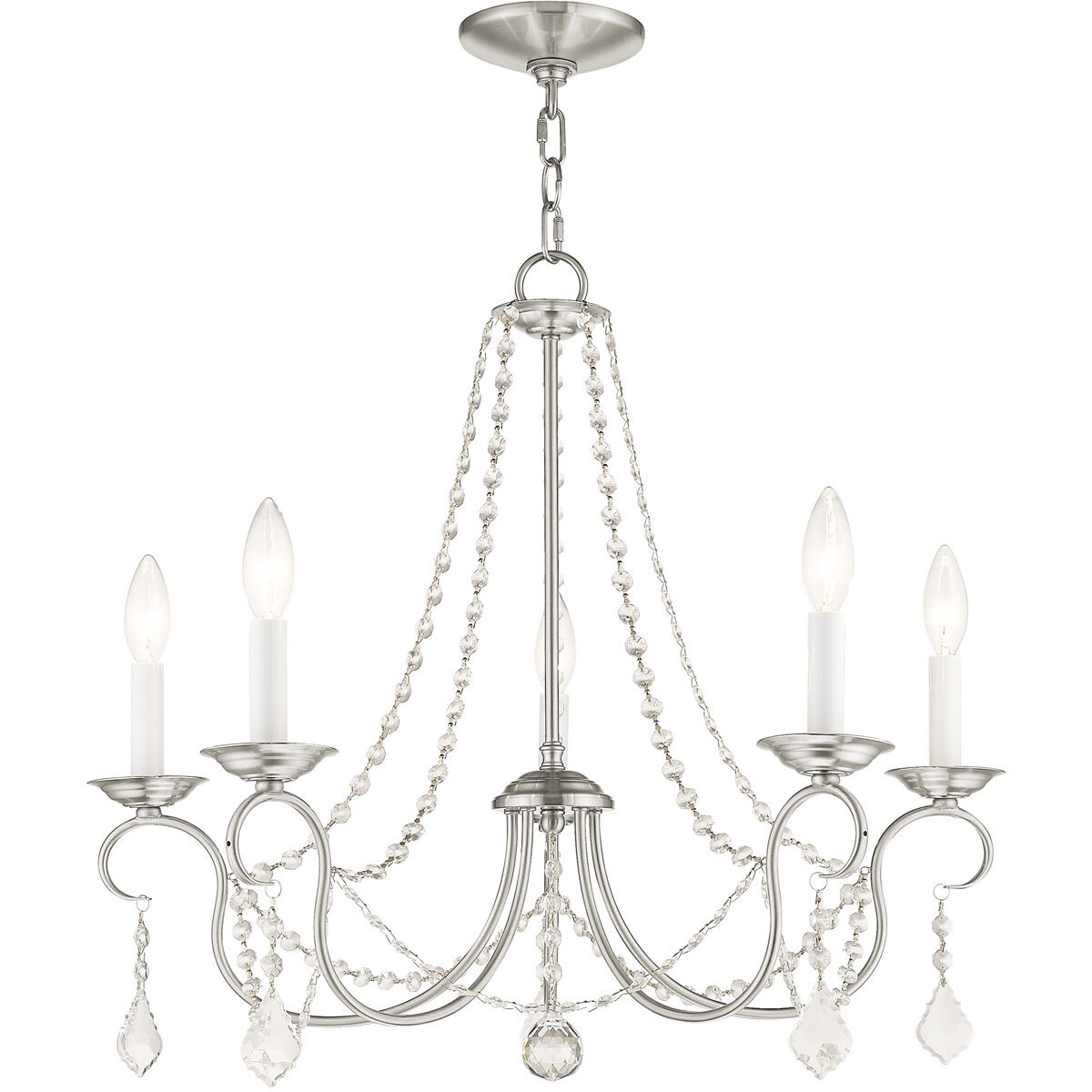 Pennington 5 Light 25 inch Brushed Nickel Chandelier Ceiling Light