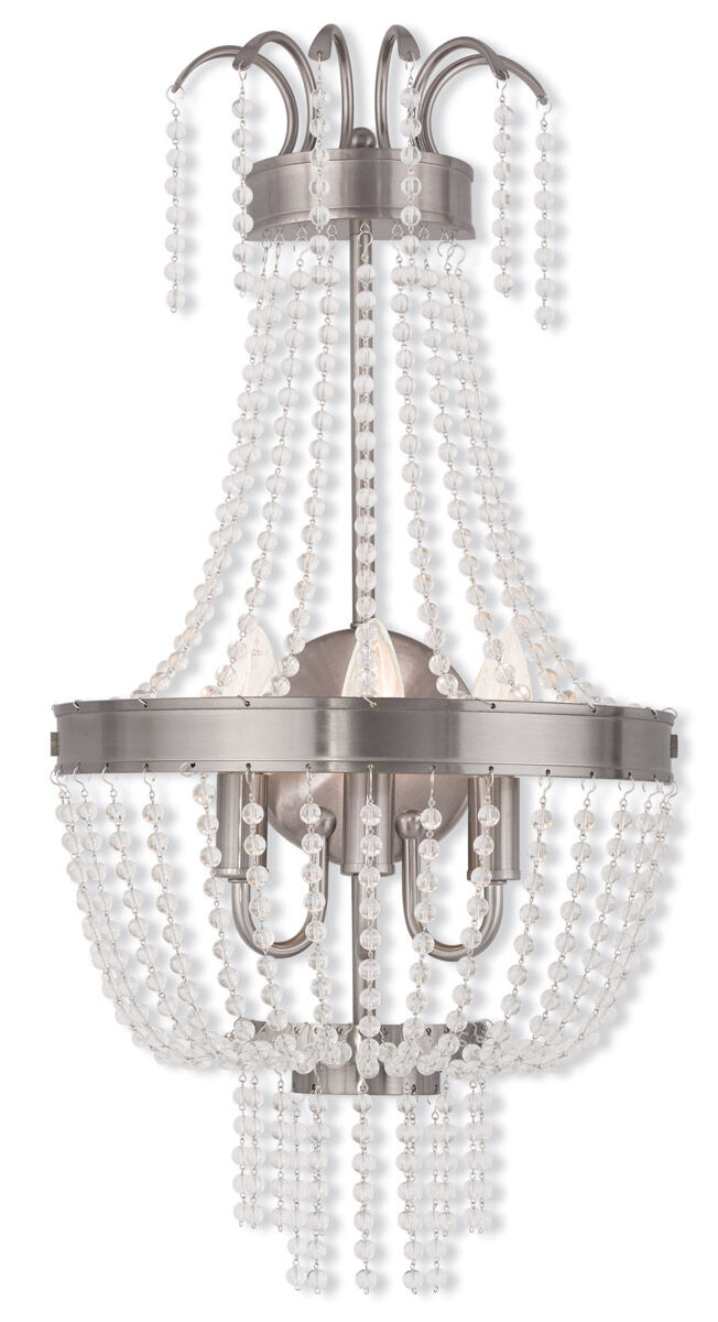 Valentina 3 Light 13 inch Brushed Nickel Wall Sconce Wall Light
