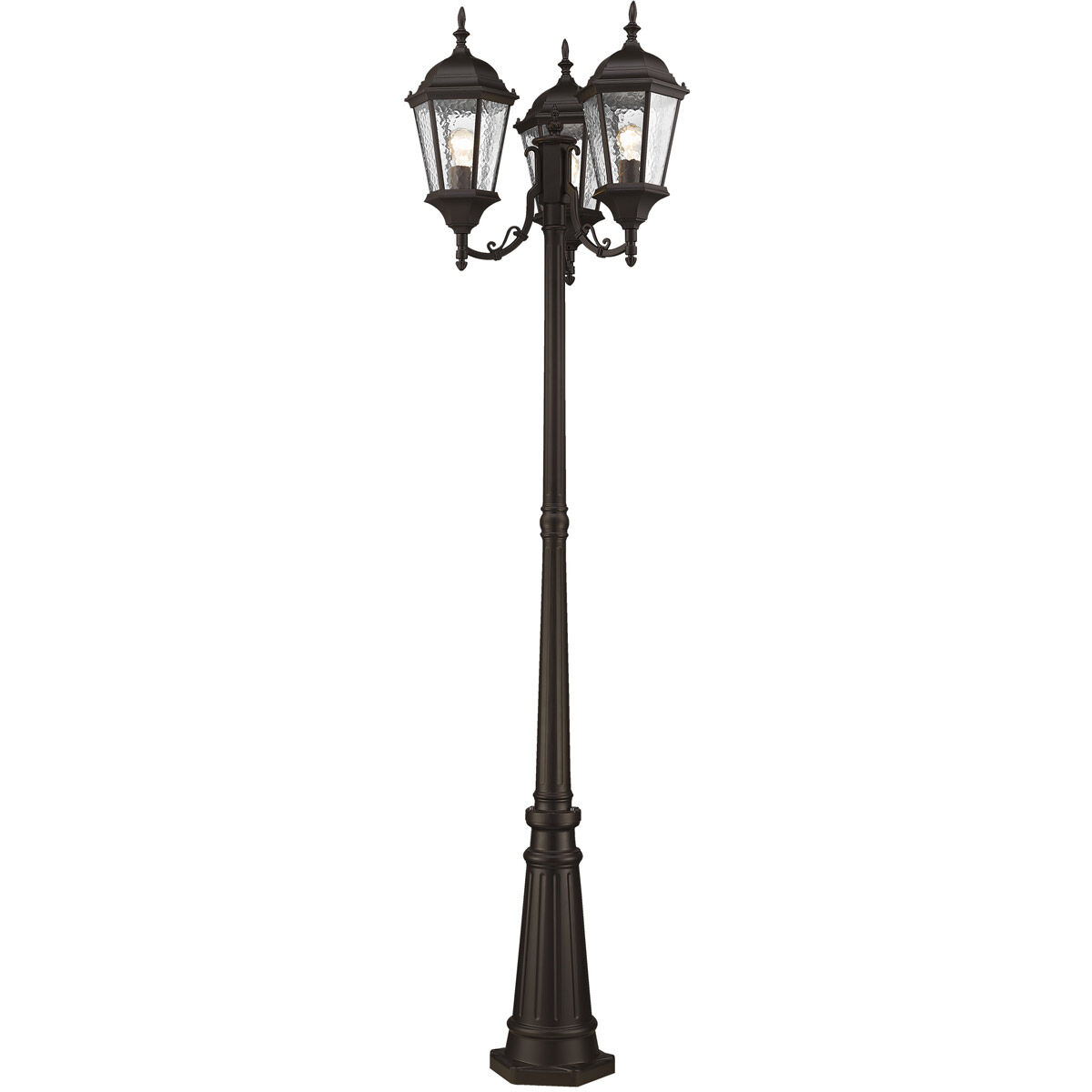 Hamilton 3 Light 86 inch Bronze Outdoor 3 Head Post