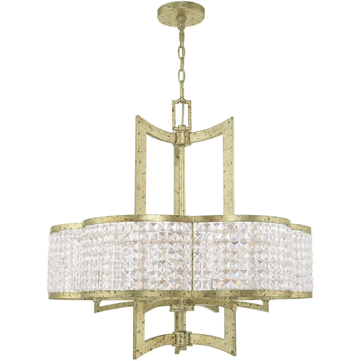 Grammercy 6 Light 26 inch Hand Applied Winter Gold Chandelier Ceiling Light