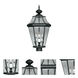 Georgetown 3 Light 23.25 inch Black Outdoor Post Top Lantern