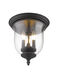 Legacy 3 Light 12 inch Black Flush Mount Ceiling Light