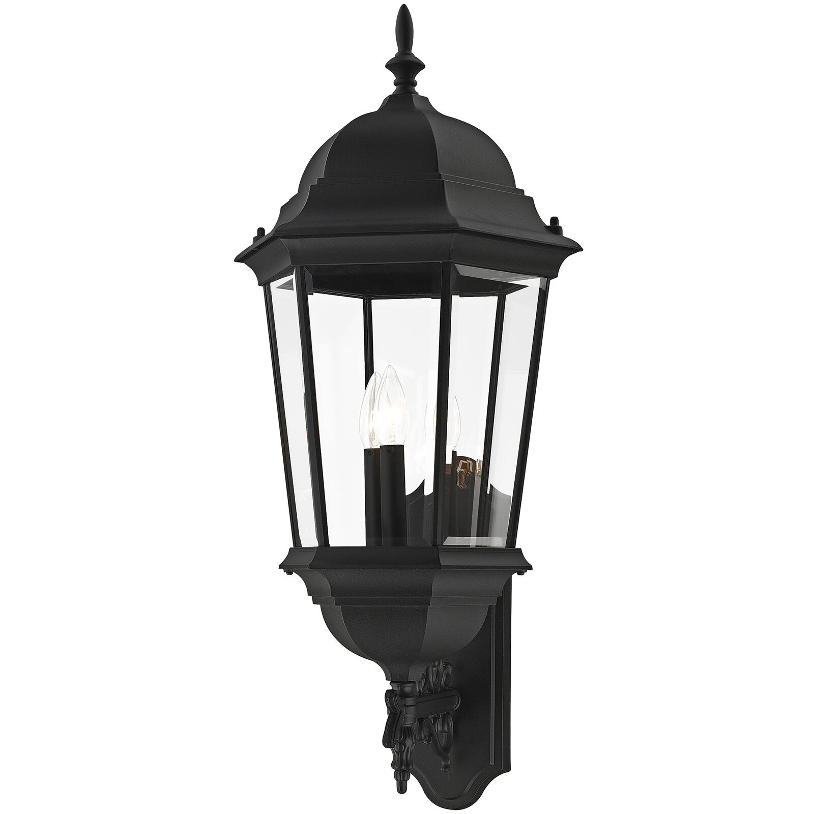 Hamilton 3 Light 29 inch Textured Black Outdoor  Wall Lantern