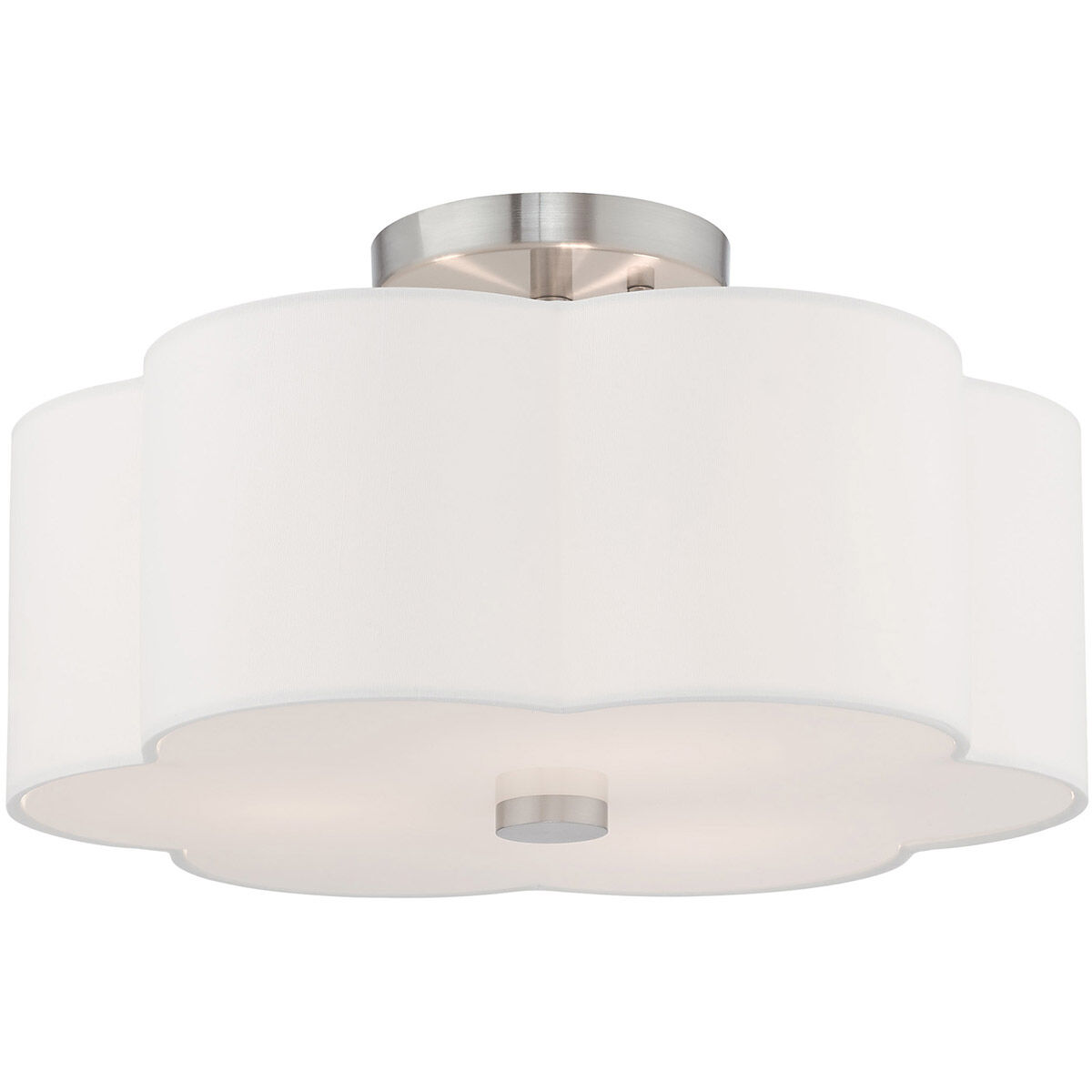 Chelsea 3 Light 15 inch Brushed Nickel Semi-Flush Mount Ceiling Light