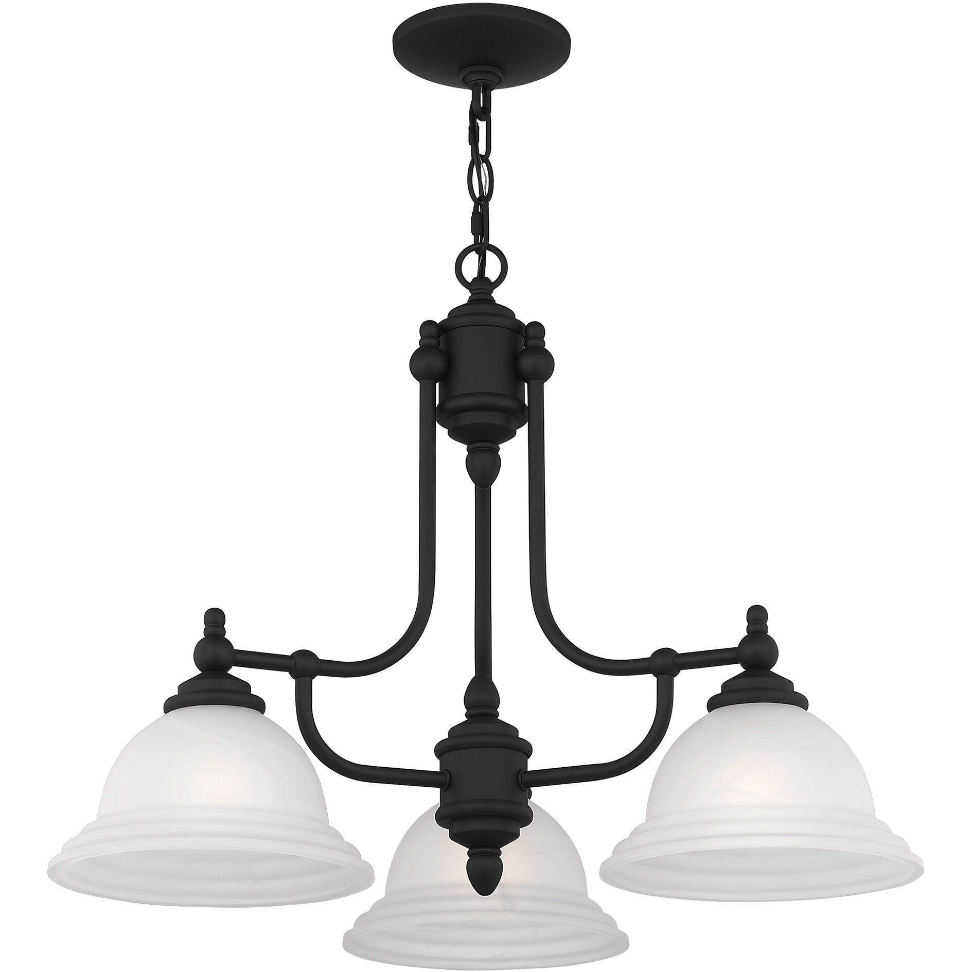 North Port 3 Light 24 inch Black Chandelier Ceiling Light