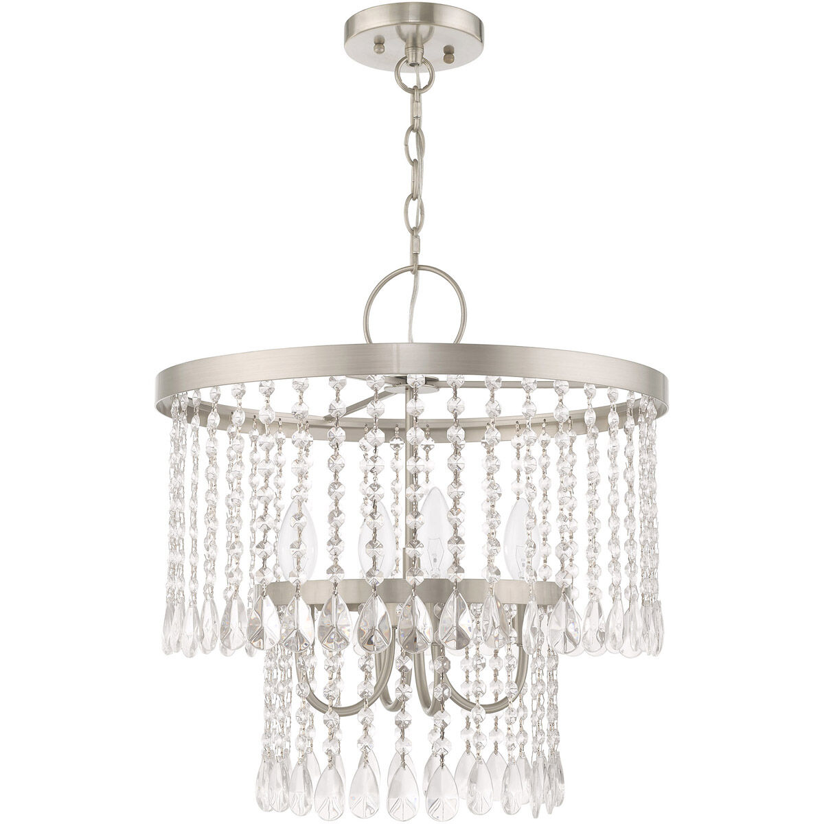 Elizabeth 4 Light 18 inch Brushed Nickel Pendant Chandelier Ceiling Light