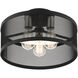 Industro 3 Light 15 inch Black with Brushed Nickel Accents Semi Flush Ceiling Light