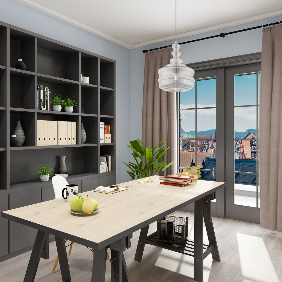 Art Glass 1 Light 12.63 inch Brushed Nickel Mini Pendant Ceiling Light