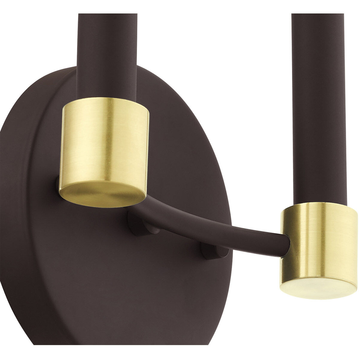 Karlstad 2 Light 7 inch Bronze with Satin Brass Accents ADA Sconce Wall Light
