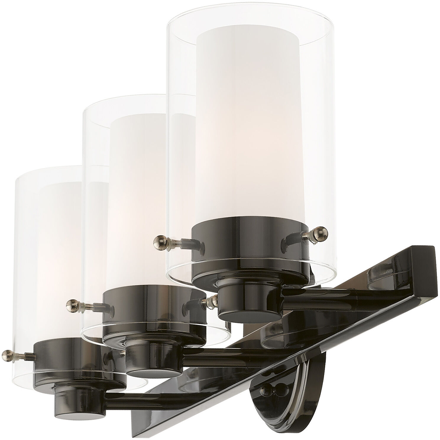 Manhattan 3 Light 23 inch Polished Black Chrome Vanity Sconce Wall Light