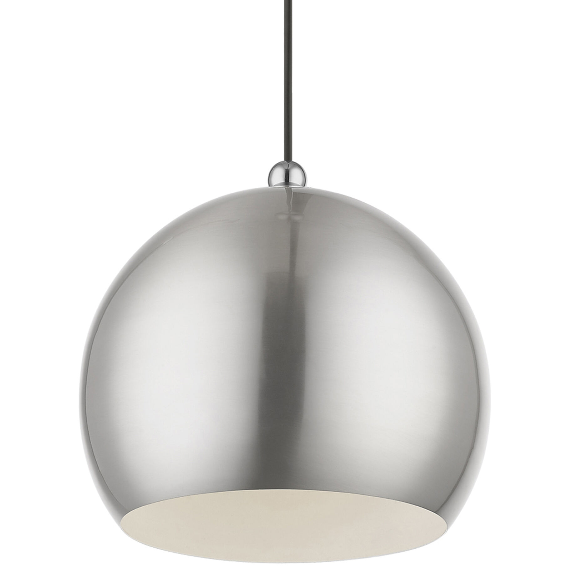 Stockton 1 Light 12 inch Brushed Nickel with Polished Chrome Accents Pendant Ceiling Light, Globe