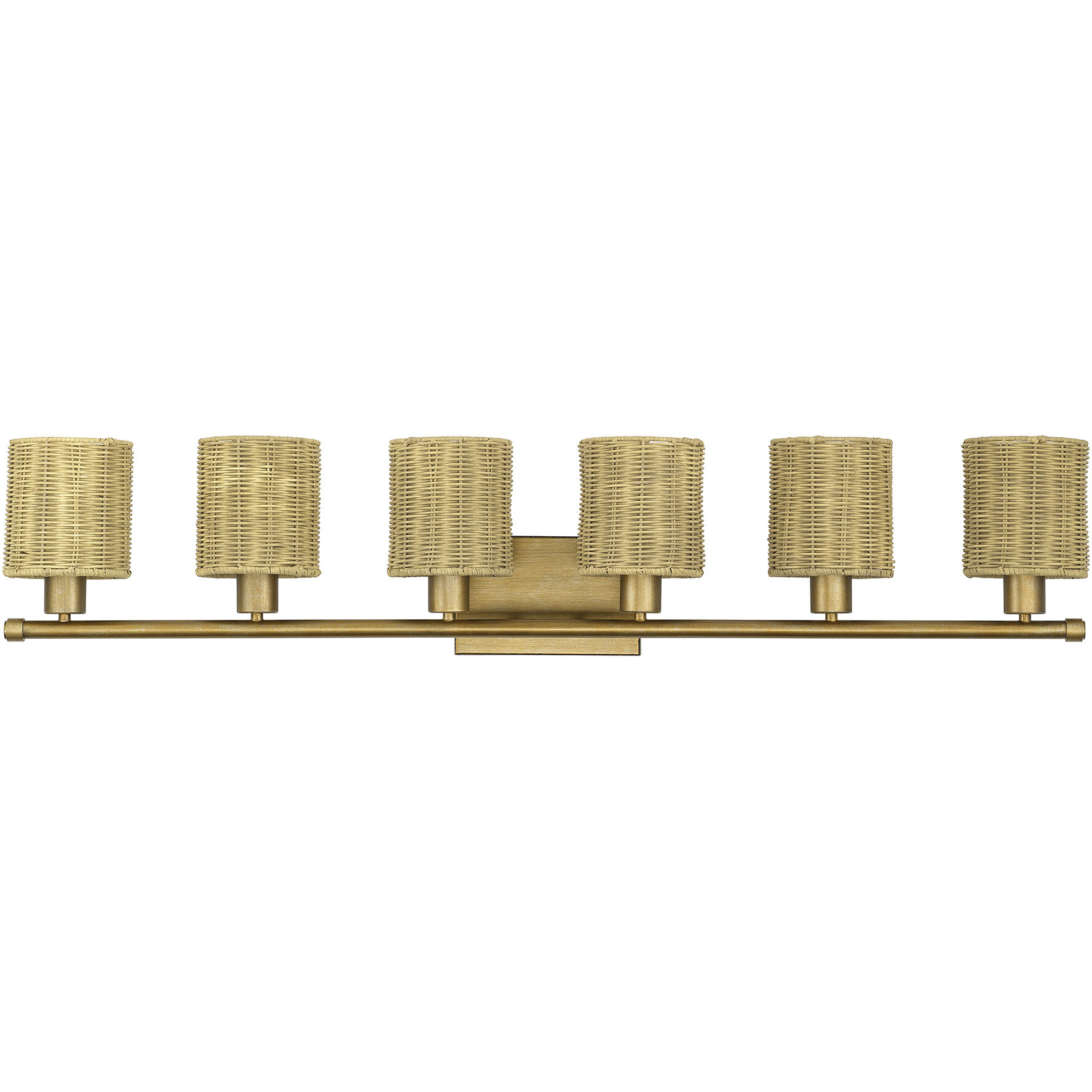 Weavington 6 Light 46 inch Antique Gold Leaf Vanity Wall Sconce Wall Light