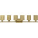 Weavington 6 Light 46 inch Antique Gold Leaf Vanity Wall Sconce Wall Light