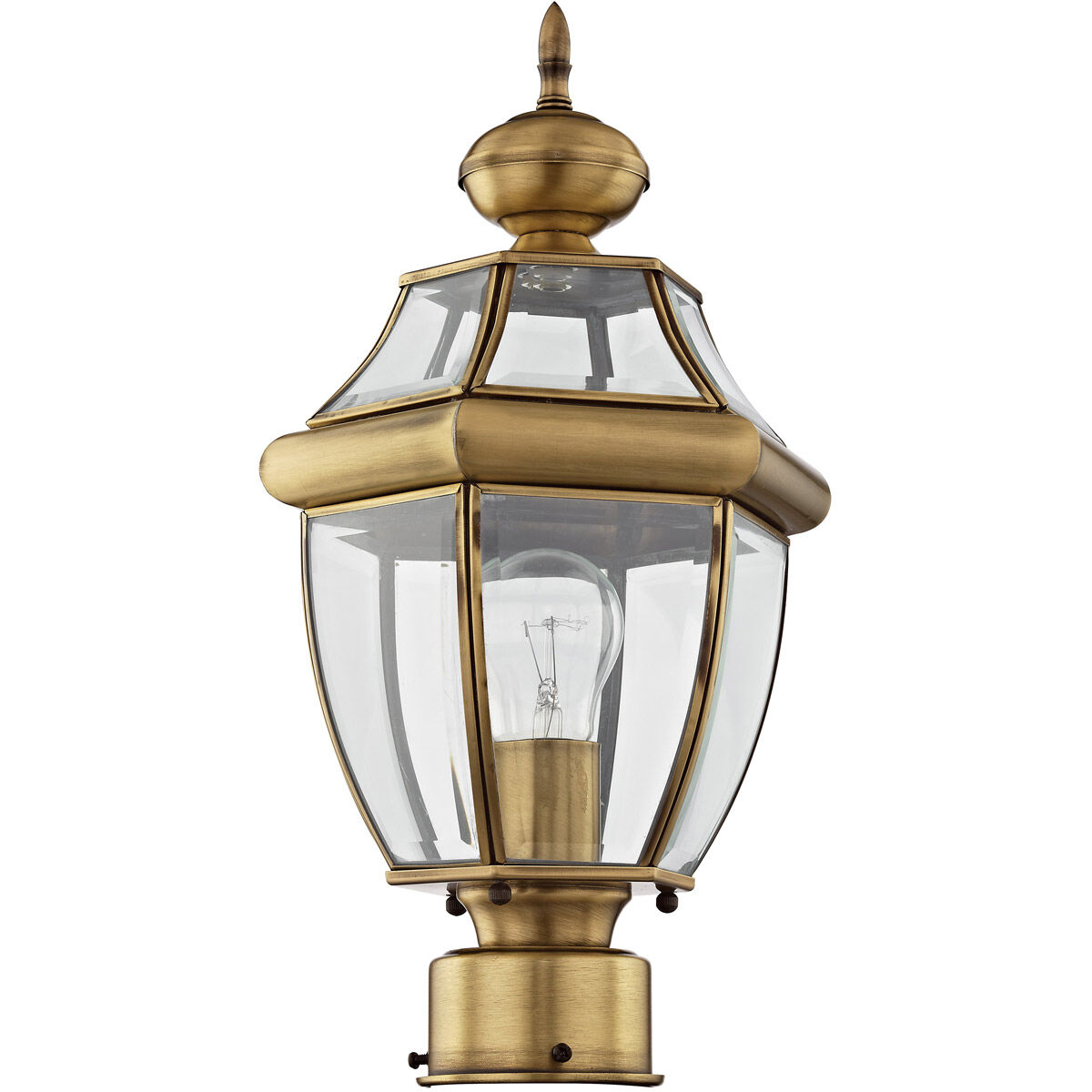 Monterey 1 Light 17 inch Antique Brass Outdoor Post Top Lantern