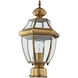 Monterey 1 Light 17 inch Antique Brass Outdoor Post Top Lantern