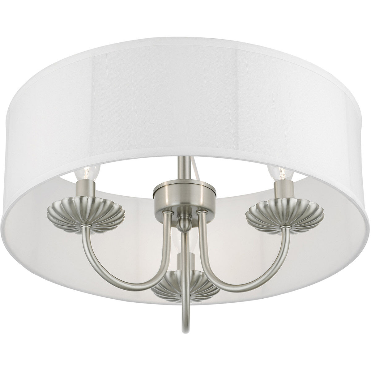 Brookdale 3 Light 16 inch Brushed Nickel Semi-Flush Mount Ceiling Light