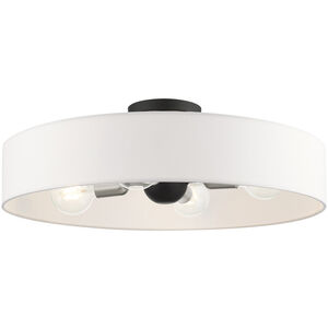 Venlo 4 Light 22 inch Black with Brushed Nickel Accents Semi Flush Ceiling Light