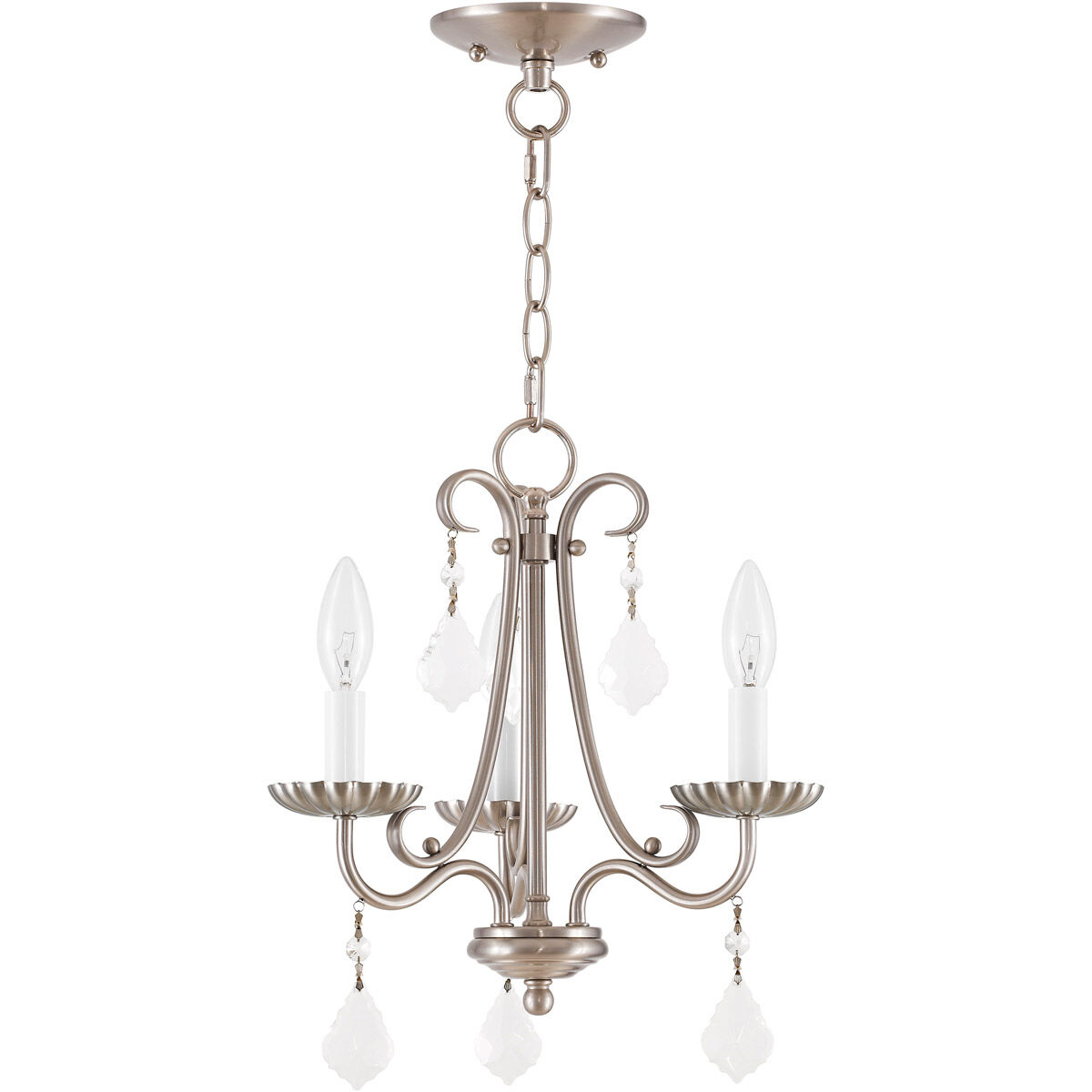 Daphne 3 Light 14 inch Brushed Nickel Mini Chandelier Ceiling Light