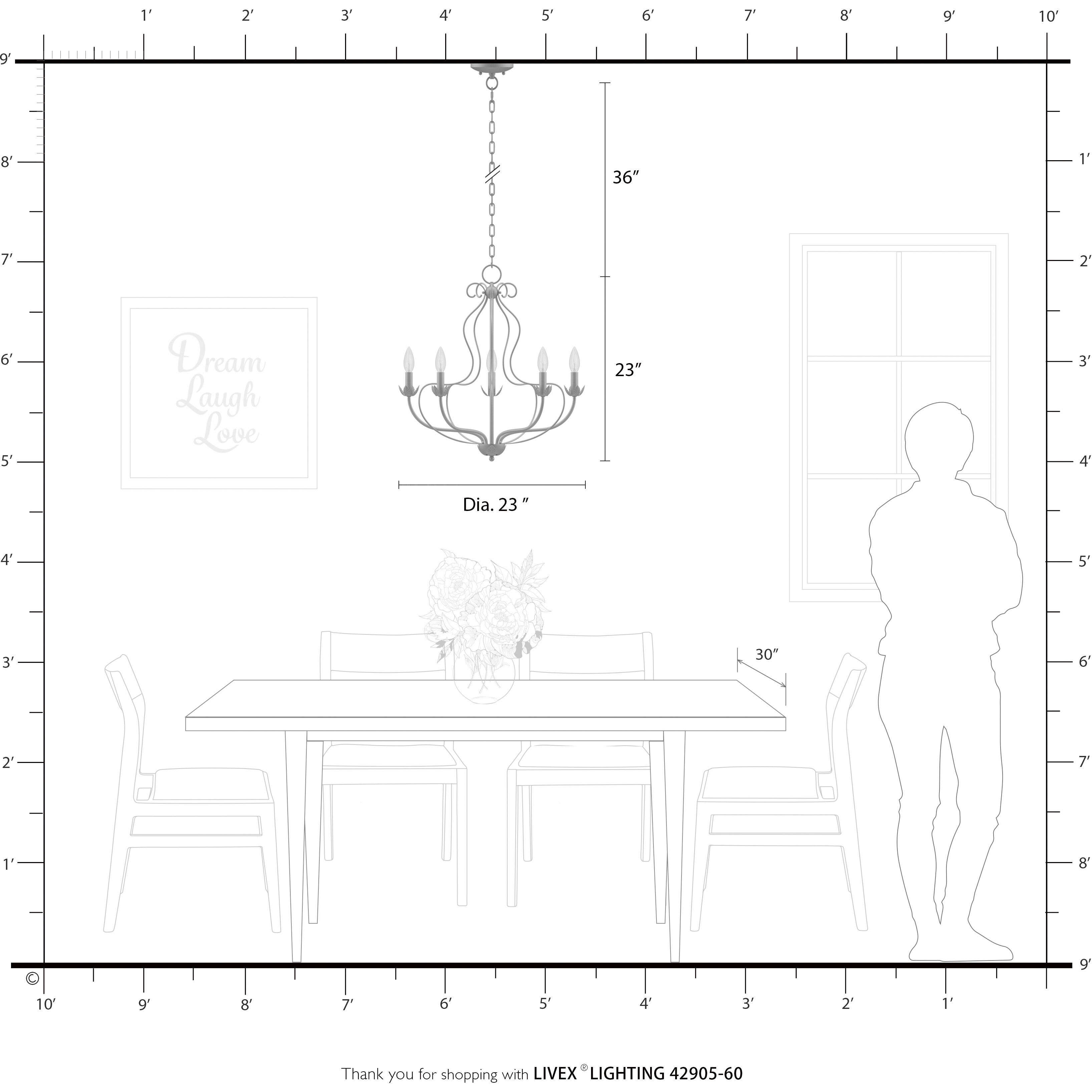 Katarina 5 Light 23 inch Antique White with Antique Brass Accents Chandelier Ceiling Light