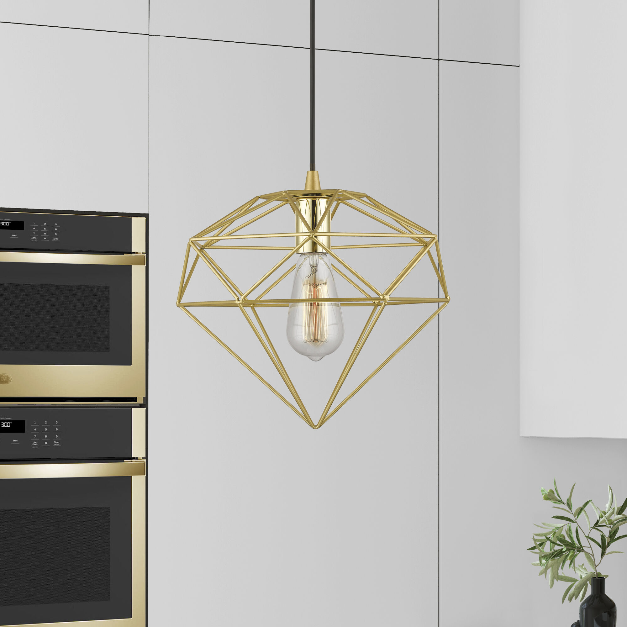 Knox 1 Light 11 inch Soft Gold with Polished Brass Accents Pendant Ceiling Light