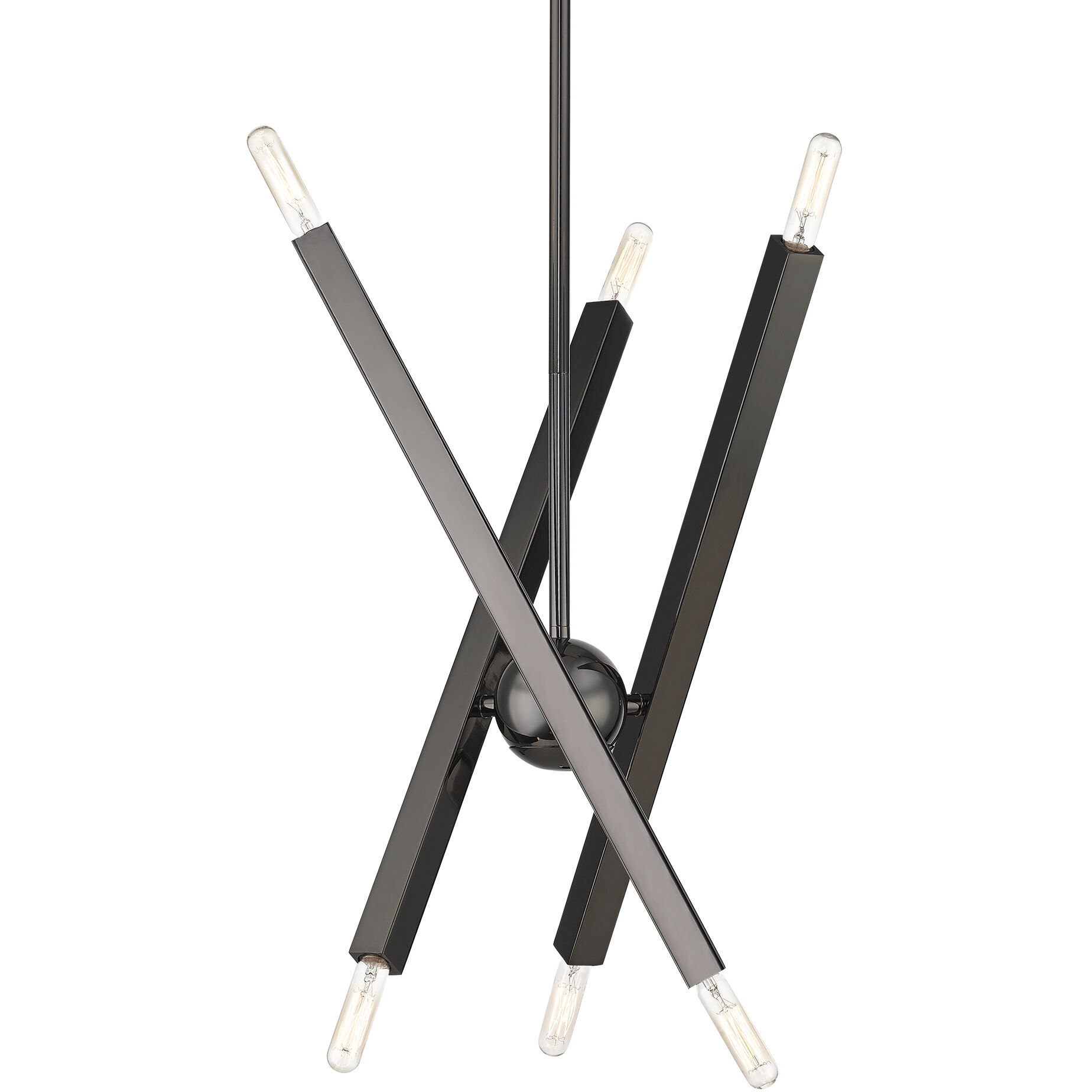 Monaco 6 Light 18 inch Black Chrome Chandelier Ceiling Light