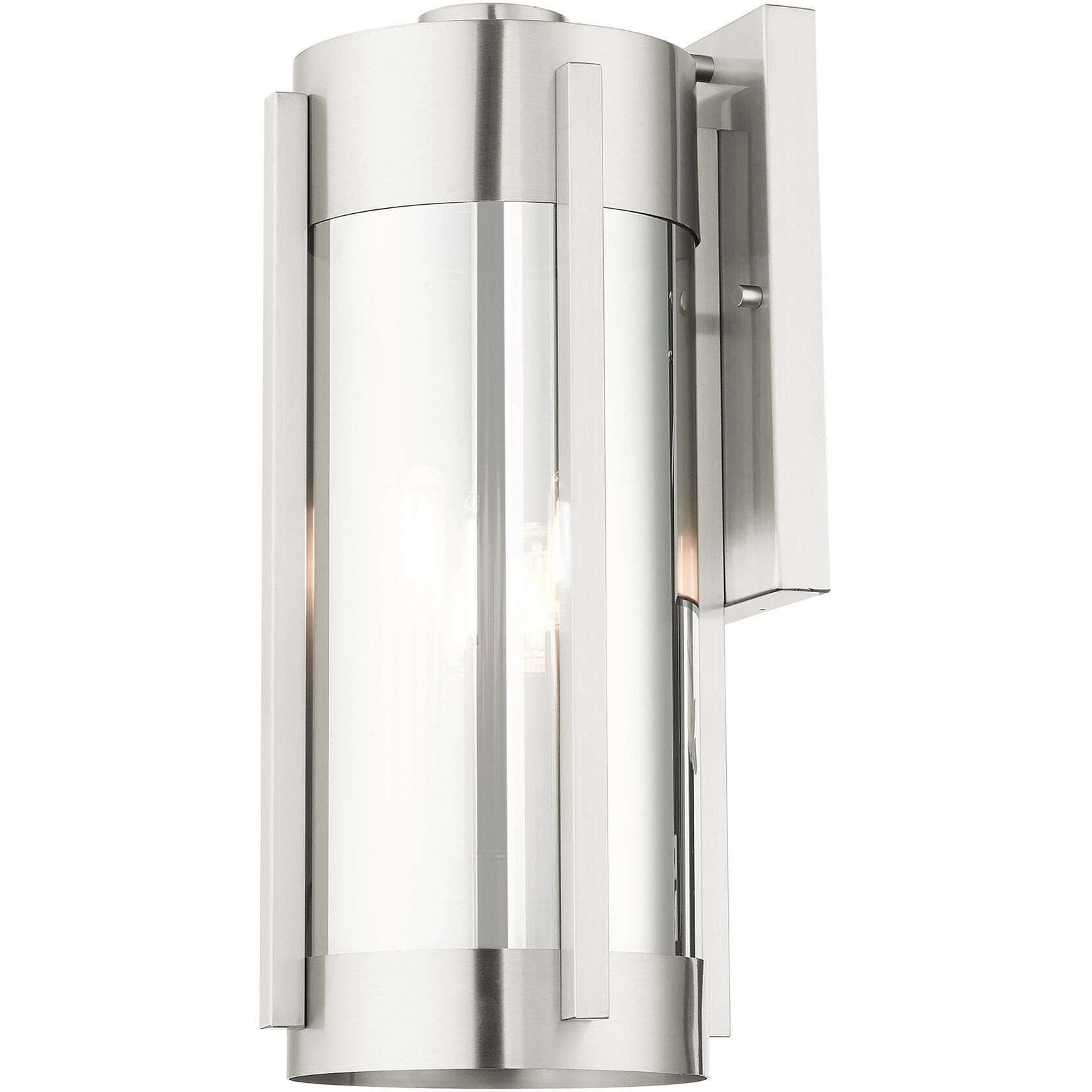 Sheridan 3 Light 19 inch Brushed Nickel Outdoor Wall Lantern