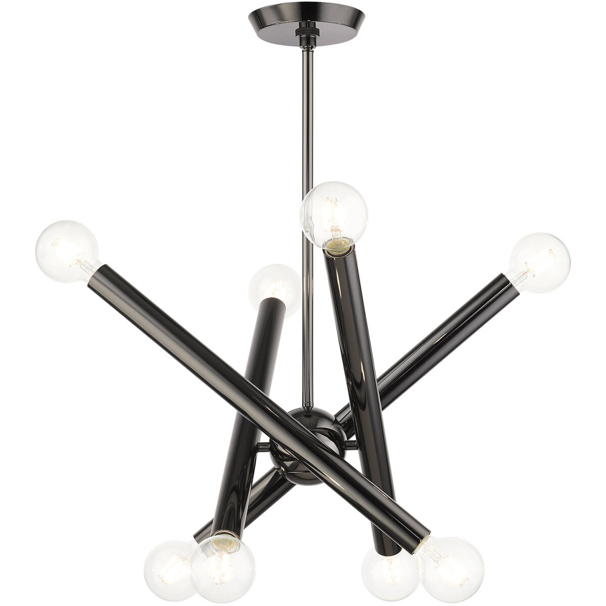 Stafford 8 Light 24 inch Black Chrome Chandelier Ceiling Light