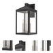 Nyack 3 Light 21.75 inch Black with Brushed Nickel Finish Cluster Large Outdoor Wall Lantern