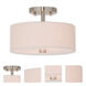 Meridian 2 Light 11 inch Brushed Nickel Semi-Flush Ceiling Light