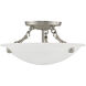 Oasis 3 Light 12 inch Brushed Nickel Semi-Flush Mount Ceiling Light
