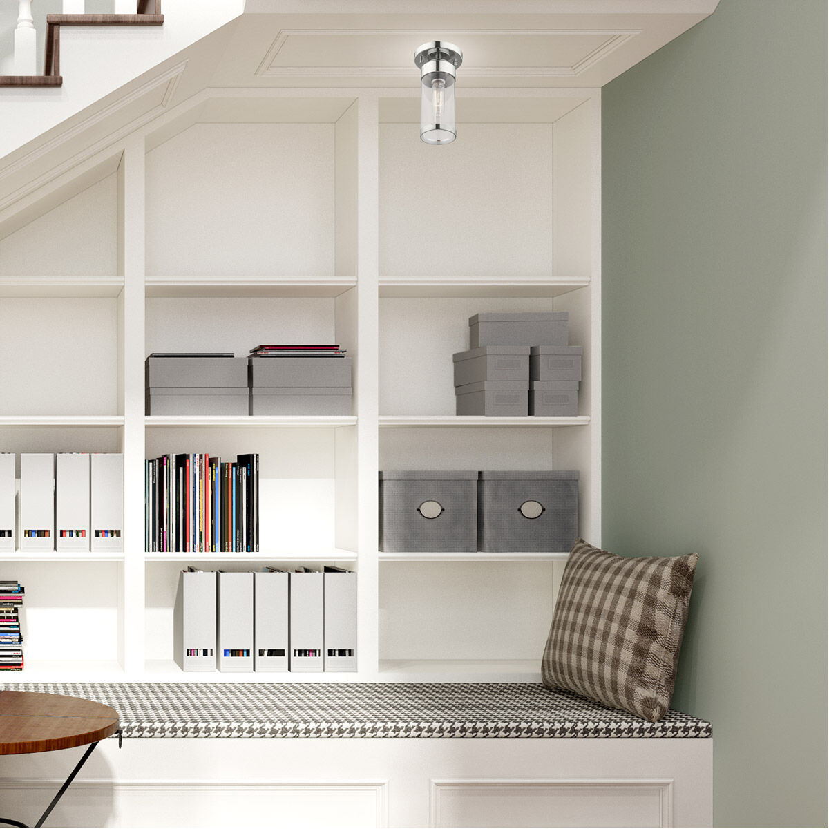 Hillcrest 1 Light 5 inch Polished Chrome Semi-Flush Mount Ceiling Light